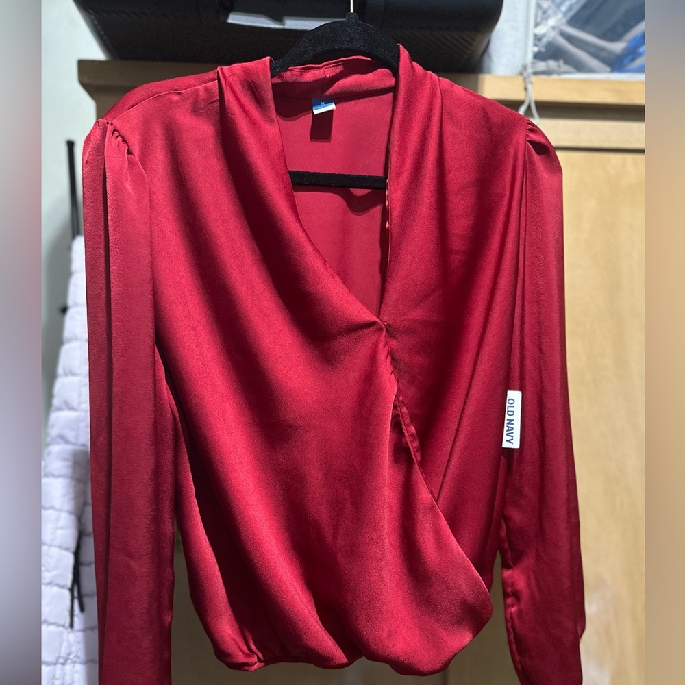 Old Navy Wrap-Front Satin Top NWT